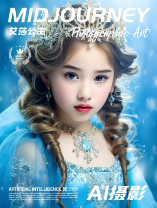 AI摄影冰雪女王艾莎公主